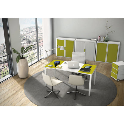 easyDesk® desk, height 750 mm, width 1600 mm, top colour white / beech.