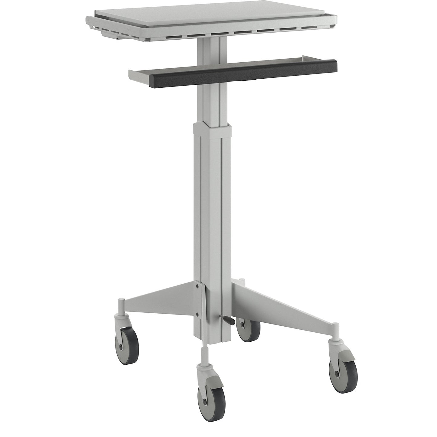Mobile workstation, light grey, LxH 590 x 940 mm.