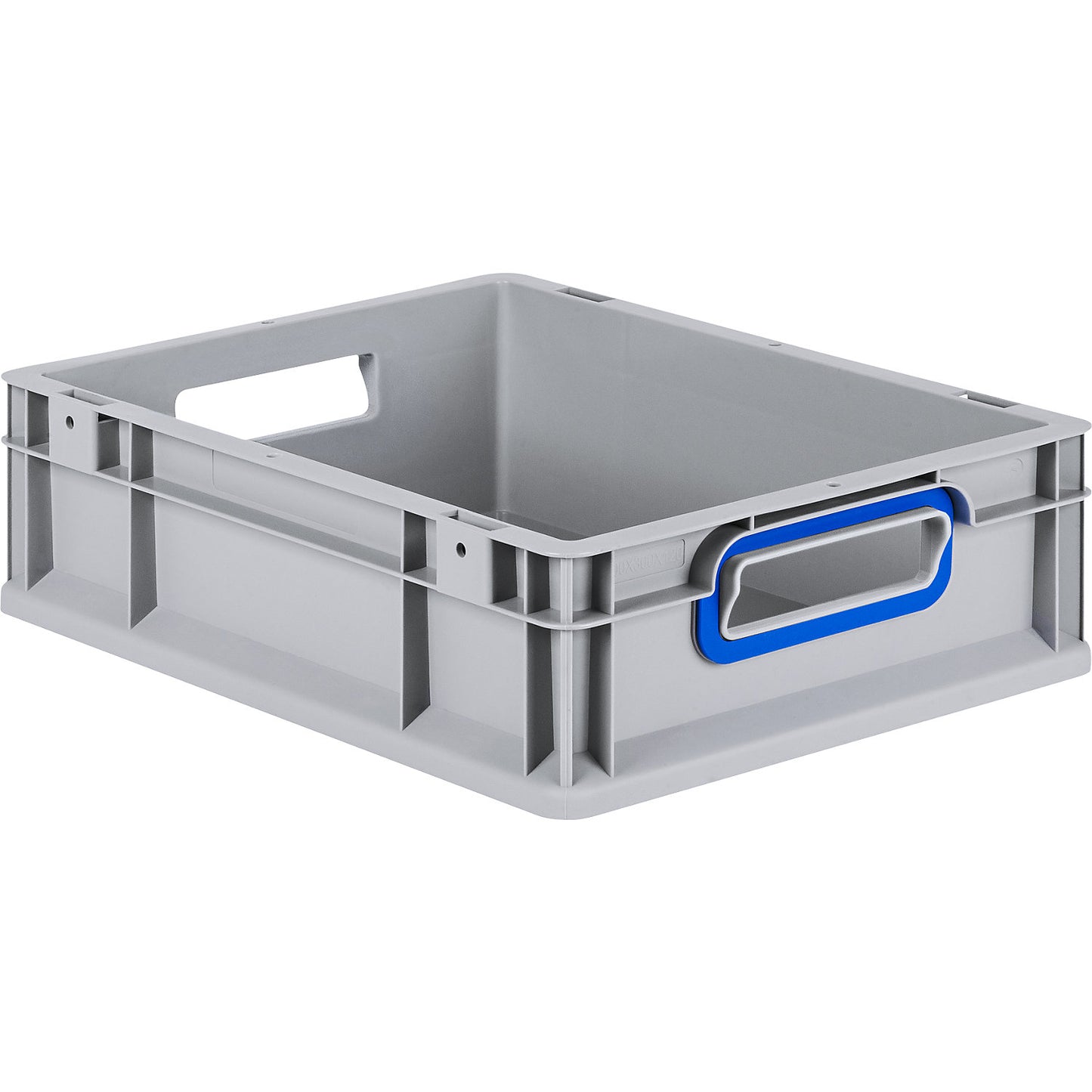Heavy duty Euro size container, capacity 11 l, pack of 8, handle colour blue.