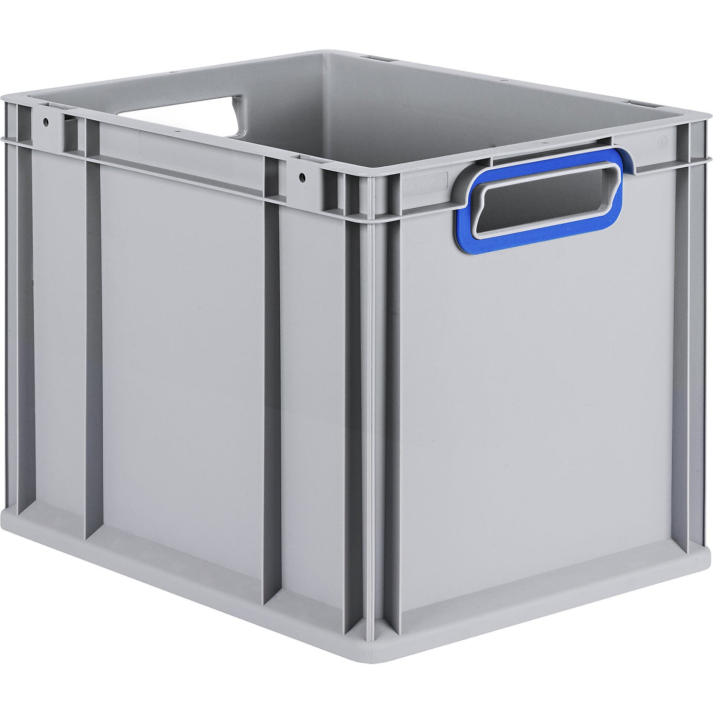 Heavy duty Euro size container, capacity 30 l, pack of 4, handle colour blue.
