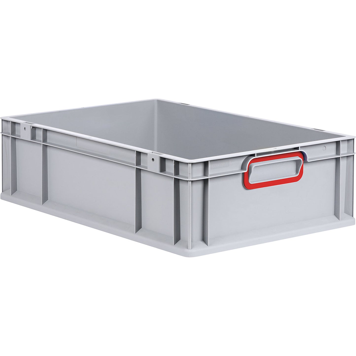Heavy duty Euro size container, capacity 34 l, pack of 5, handle colour red.