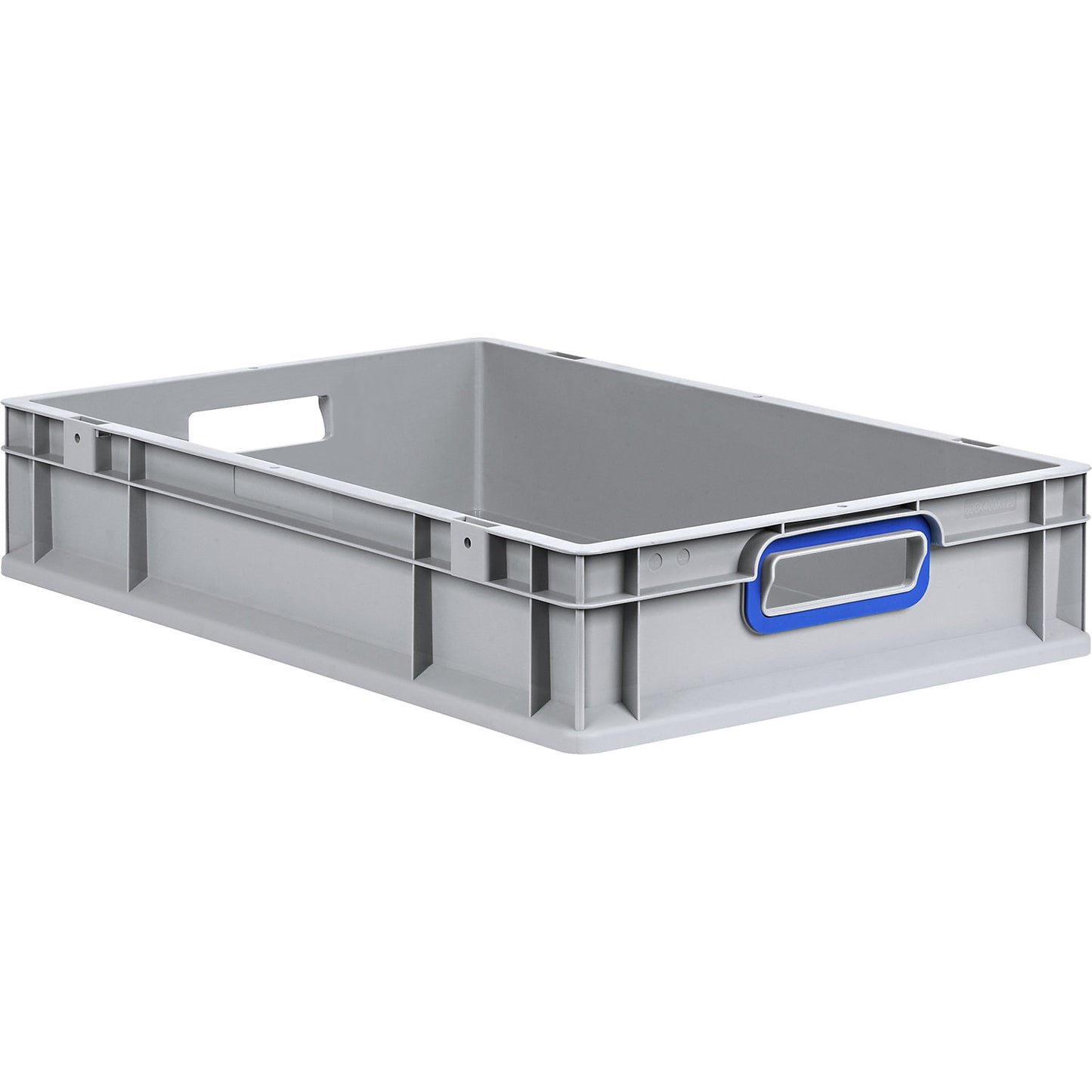 Heavy duty Euro size container, capacity 23.7 l, pack of 8, handle colour blue.