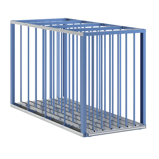 Sheet metal storage box, HxLxW 1500 x 1100 x 2500 mm, light blue.