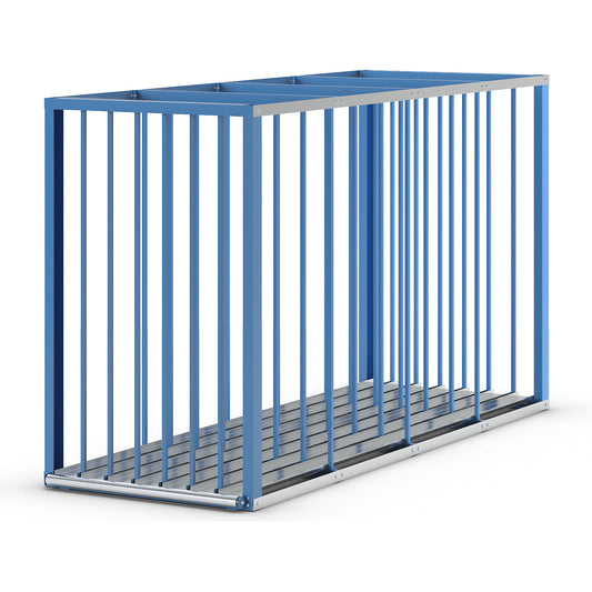 Sheet metal storage box, HxLxW 1750 x 1100 x 3000 mm, light blue.
