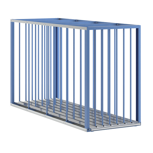 Sheet metal storage box, HxLxW 1750 x 1100 x 3000 mm, light blue.