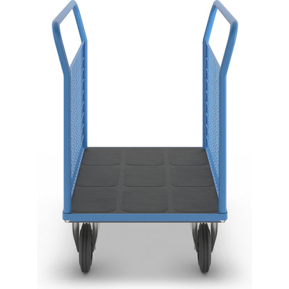 Platform truck with mesh panels, 2 mesh side panels, LxW 1050 x 700 mm, solid rubber tyres.