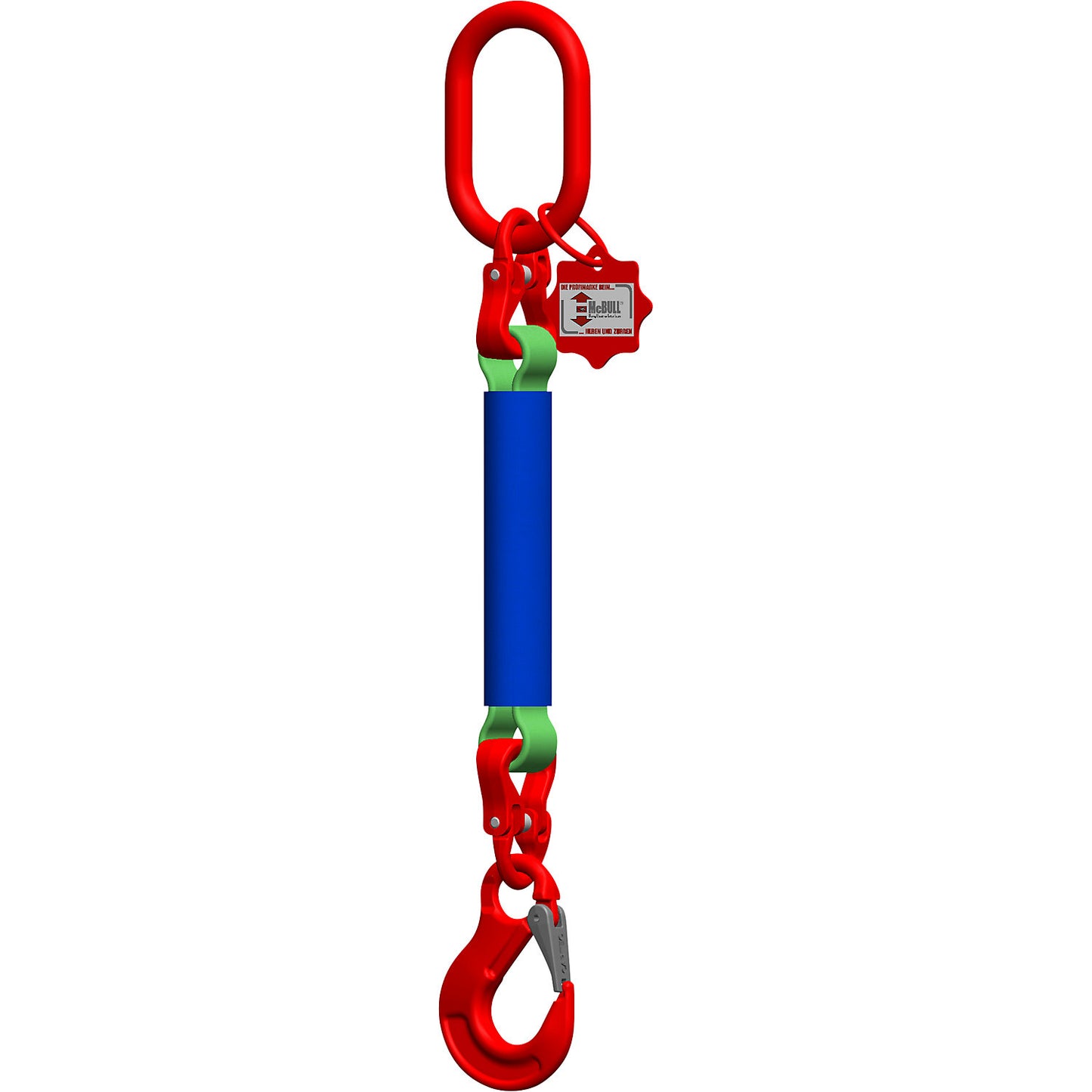 Round sling suspension set, length 1 m, 1-leg, green.