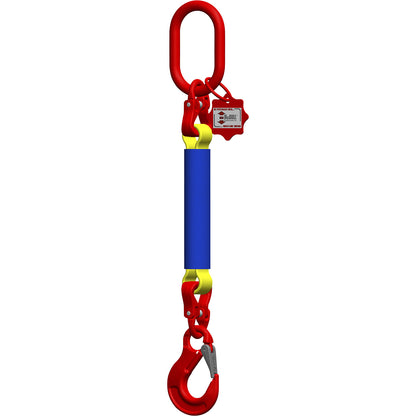 Round sling suspension set, length 2 m, 1-leg, yellow.