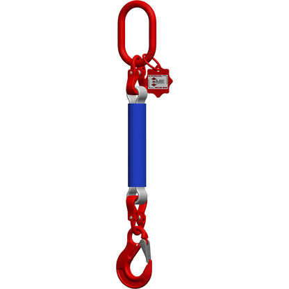 Round sling suspension set, length 2 m, 1-leg, grey.