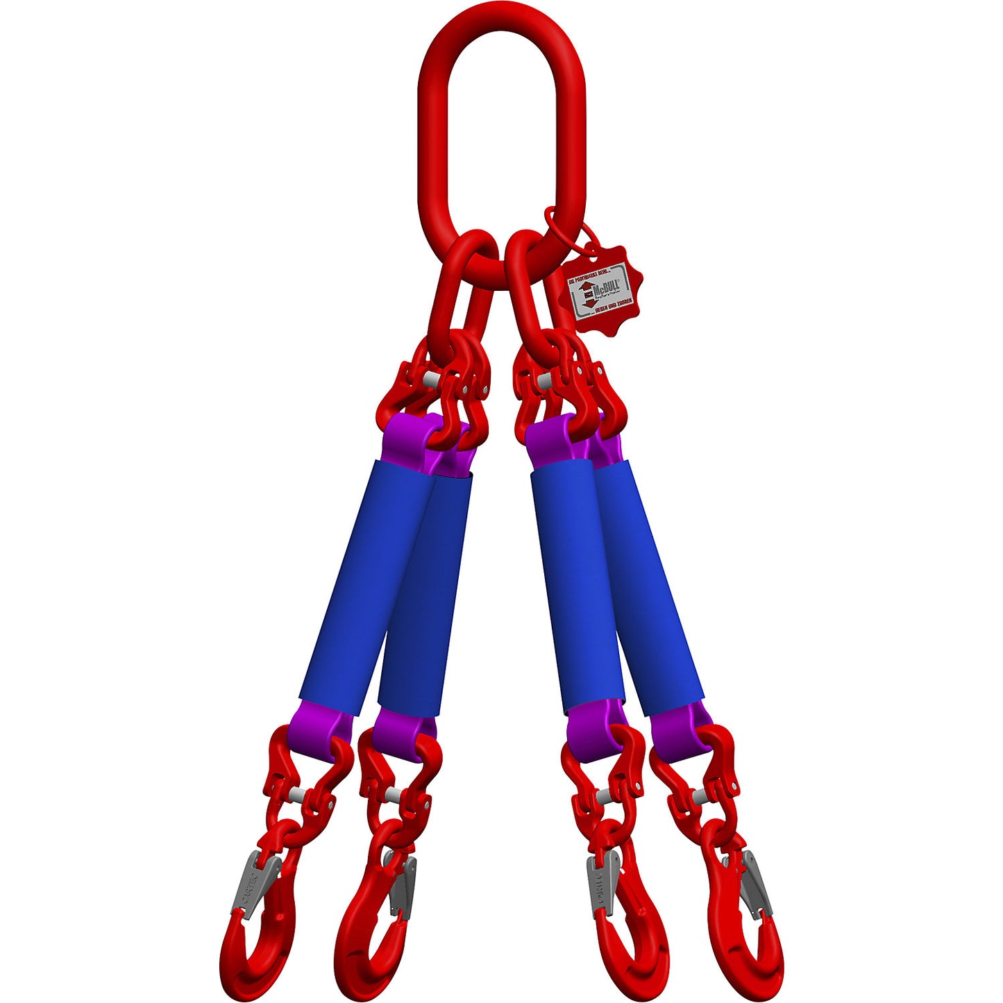 Round sling suspension set, length 2 m, 4-leg, violet.
