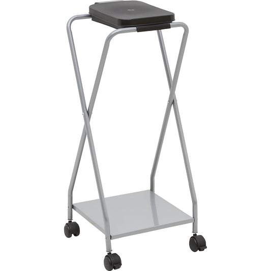 Steel waste sack holder, wheeled base, for capacity up to 120 l, black lid.