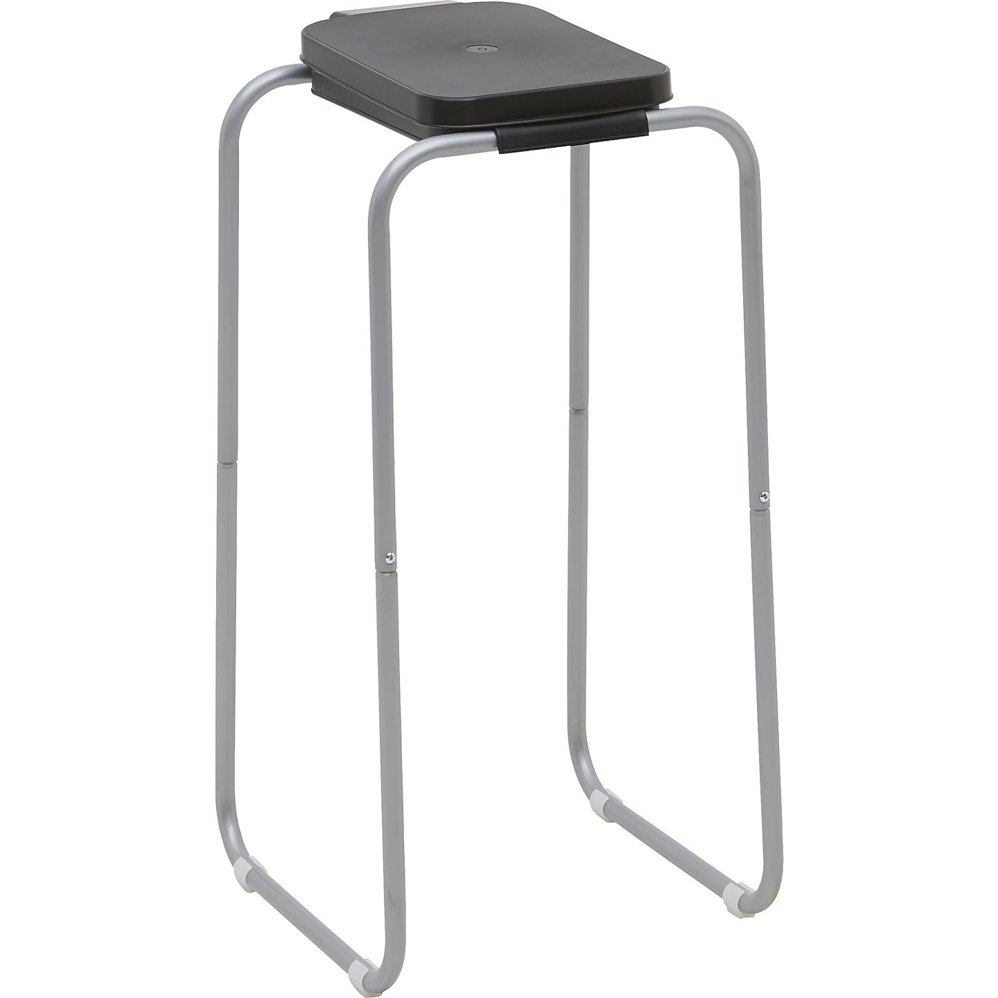 Steel waste sack holder with plastic lid, for capacities up to 120 l, stand frame, black lid.
