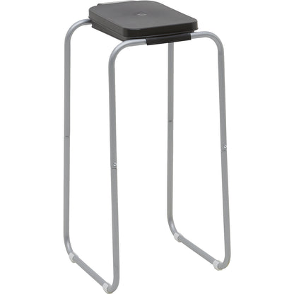 Steel waste sack holder with plastic lid, for capacities up to 120 l, stand frame, black lid.