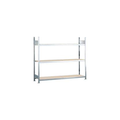 Wide span shelving unit, plug-in, HxWxD 2000 x 1500 x 400 mm, chipboard panels, standard shelf unit.