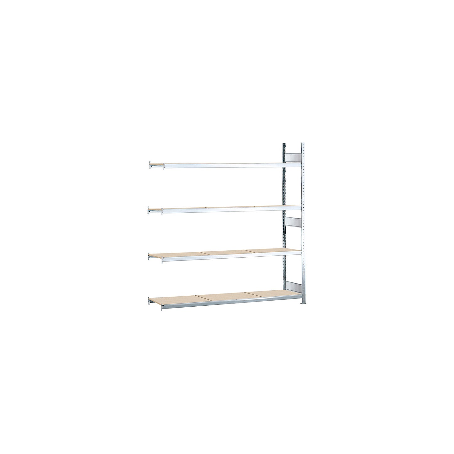 Wide span shelving unit, plug-in, HxWxD 2500 x 2250 x 500 mm, chipboard, extension shelf unit.