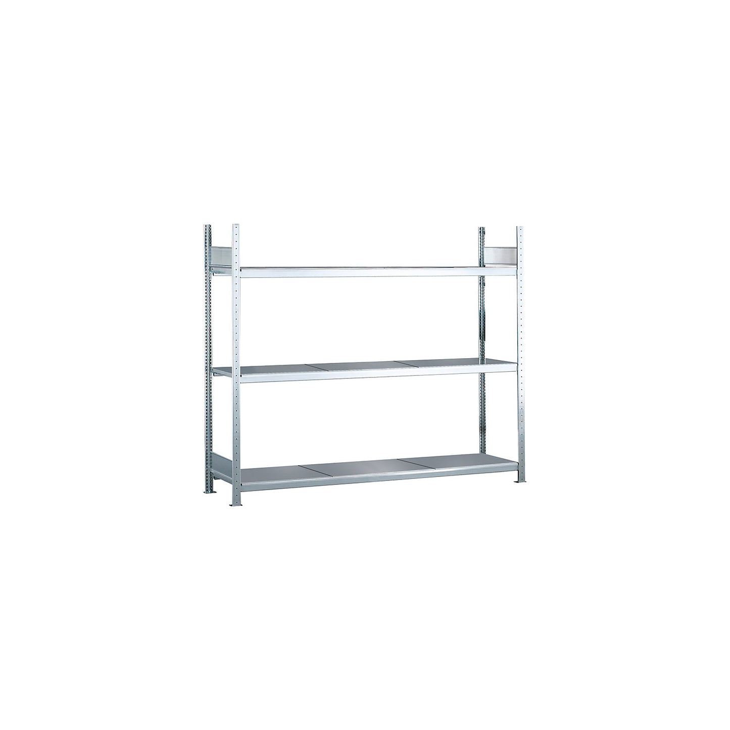 Wide span shelving unit, plug-in, HxWxD 2000 x 2250 x 800 mm, steel shelves, standard shelf unit.
