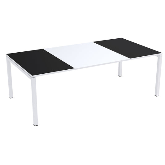 easyDesk® conference table, HxWxD 750 x 2200 x 1140 mm, white/black.