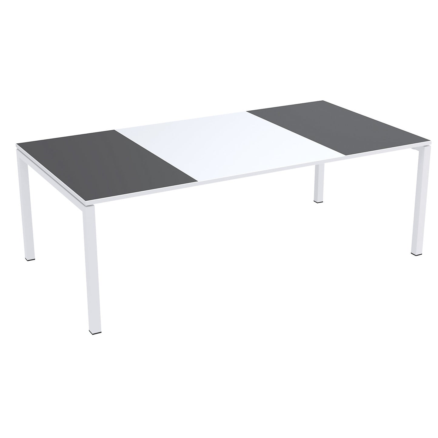 easyDesk® conference table, HxWxD 750 x 2200 x 1140 mm, white/charcoal.