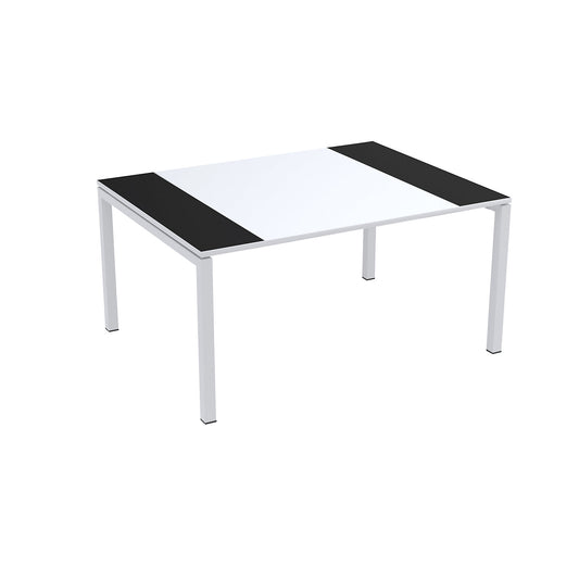 easyDesk® conference table, HxWxD 750 x 1500 x 1160 mm, white/black.