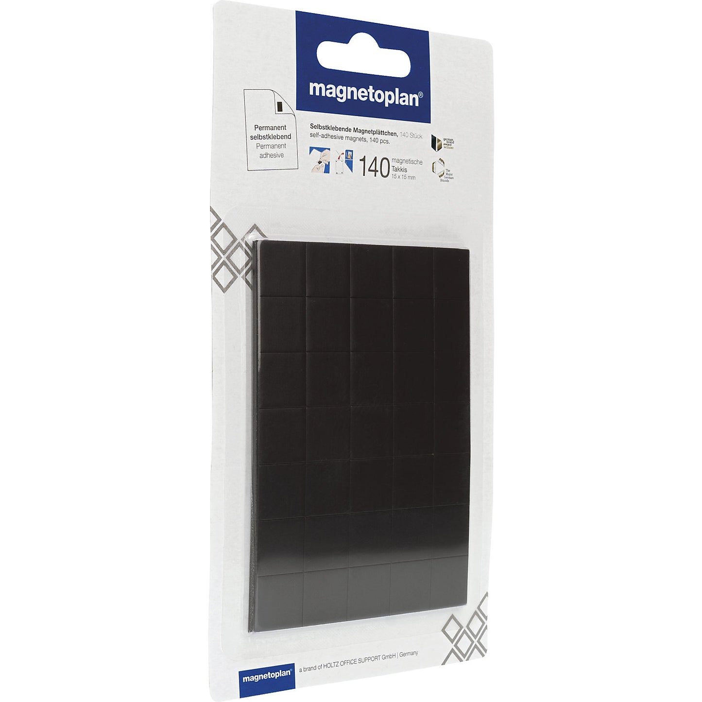 Adhesive corners, magnetic, LxW 15 x 15 mm, pack of 1400.