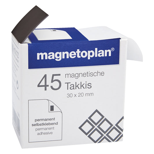 Adhesive corners, magnetic, LxW 30 x 20 mm, in dispenser, pack of 450.