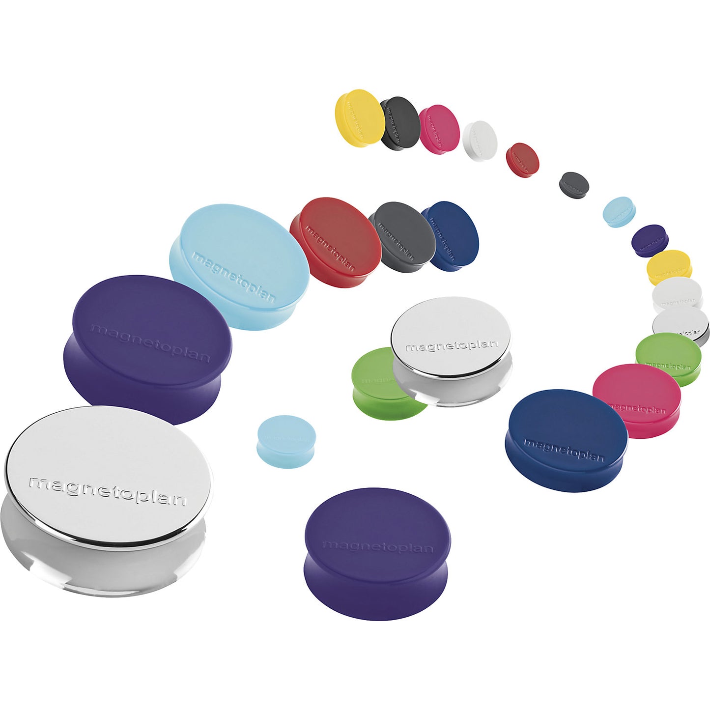 Ergo magnet, Ø 34 mm, pack of 50, silver.
