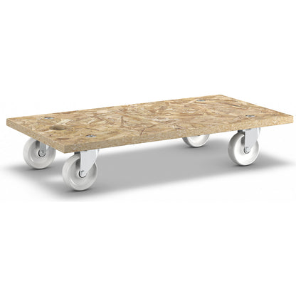 Transport dolly made of OSB panels, pack of 2, rectangular, LxWxH 575 x 300 x 110 mm.
