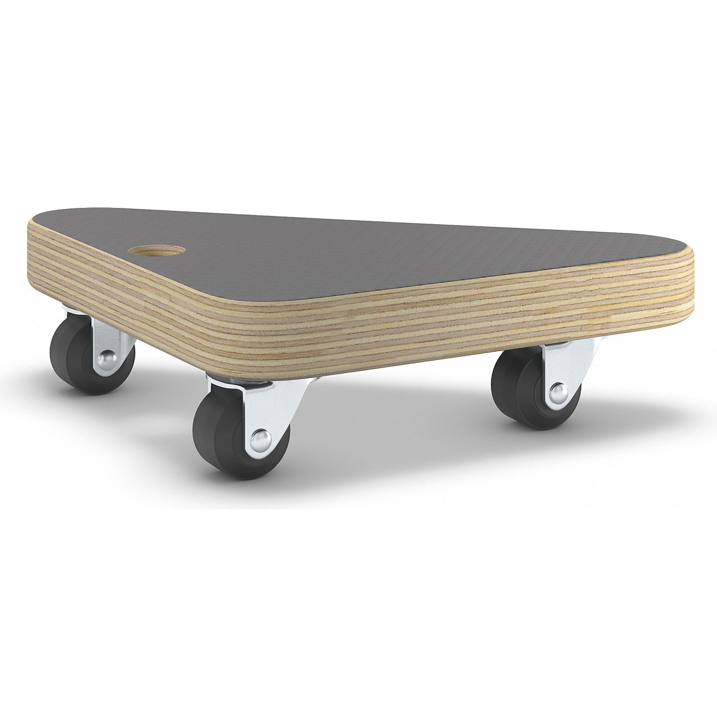 MaxiGRIP transport dolly, triangular, pack of 4, with FSC® certification, LxWxH 134 x 134 x 43 mm.