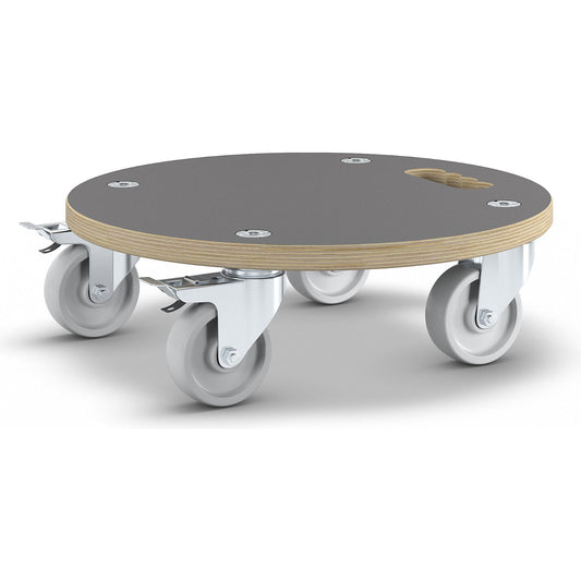 MaxiGRIP transport dolly, round, with FSC® certification, Ø 380 mm, height 118 mm.