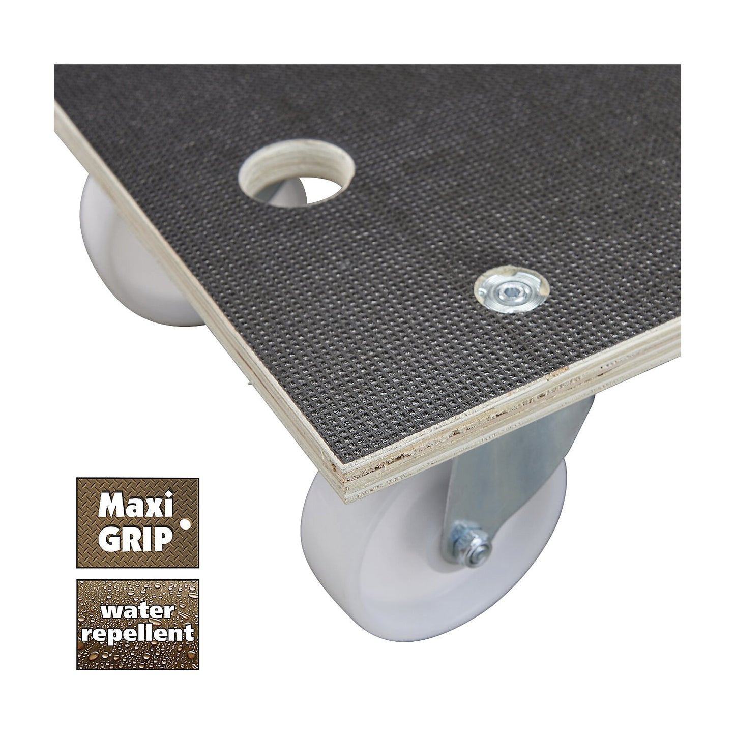 MaxiGRIP transport dolly, rectangular, with FSC® certification, LxWxH 575 x 300 x 135 mm, max. load 400 kg.