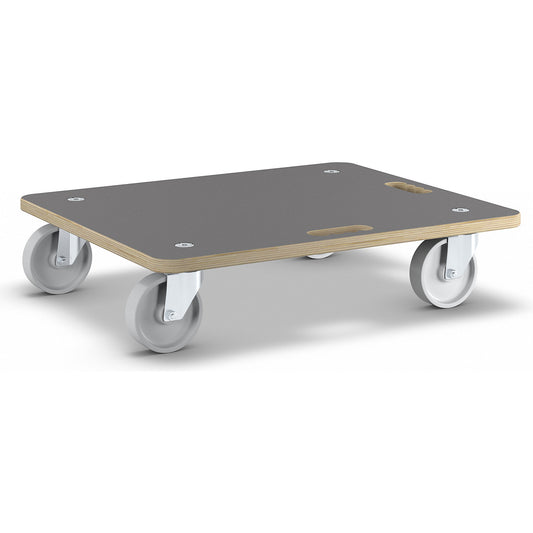MaxiGRIP transport dolly, rectangular, with FSC® certification, LxWxH 590 x 490 x 135 mm, max. load 400 kg.