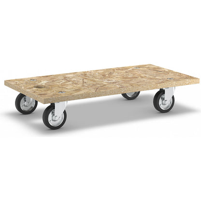 Transport dolly made of OSB panels, pack of 2, rectangular, LxWxH 575 x 300 x 118 mm.