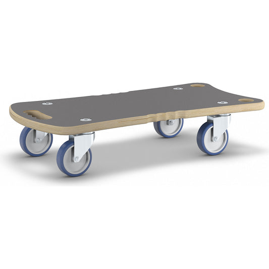 MaxiGRIP transport dolly, rectangular, with FSC® certification, LxWxH 575 x 300 x 118 mm, max. load 200 kg.
