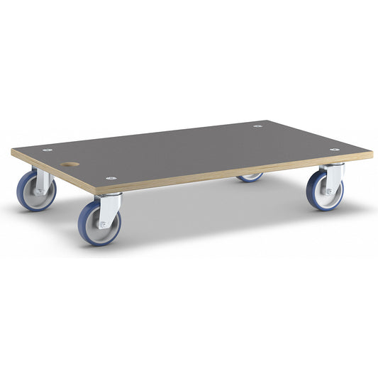 MaxiGRIP transport dolly, rectangular, with FSC® certification, LxWxH 780 x 490 x 150 mm, max. load 500 kg.