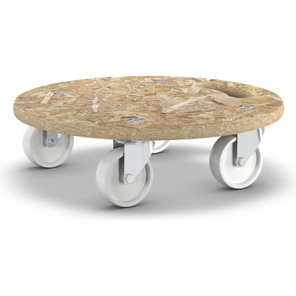 Transport dolly made of OSB panels, pack of 2, round, Ø 380 mm, height 110 mm.