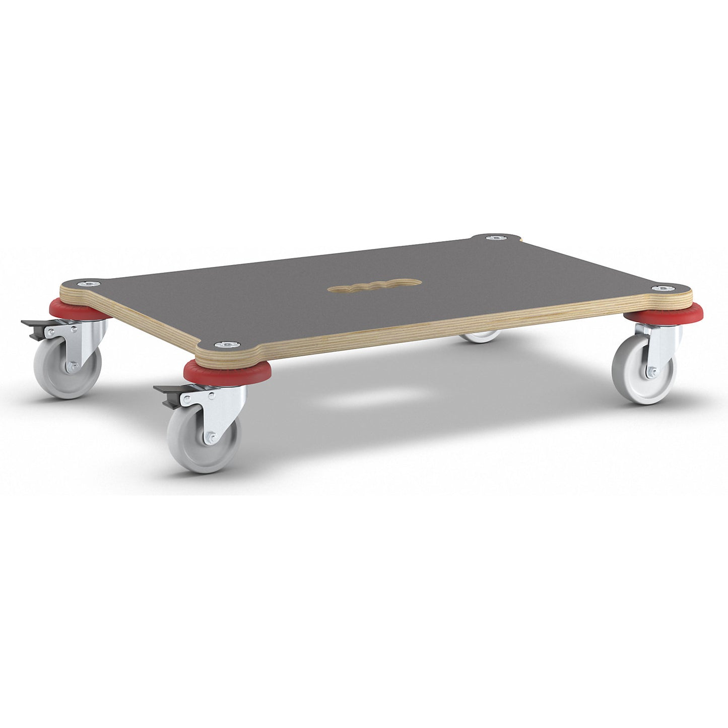 MaxiGRIP transport dolly, rectangular, with FSC® certification, LxWxH 600 x 400 x 123 mm, max. load 200 kg.