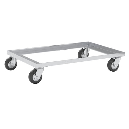 Aluminium dolly, max. load 200 kg, with thread guard, polypropylene wheels, black.