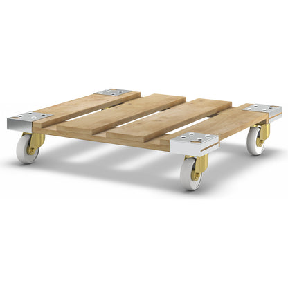 Dolly, wood, max. load 500 kg, weight 13 kg.
