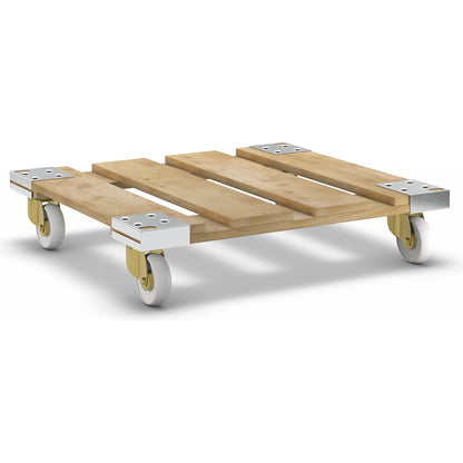 Dolly, wood, max. load 500 kg, weight 13 kg.