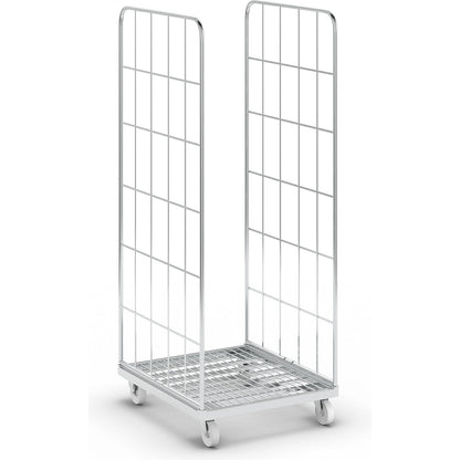 Steel roll container, 2-sided, overall height 1830 mm, weight 27.4 kg.