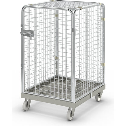 Security steel container with steel dolly, without intermediate shelf, with 1 door, height 1200 mm.