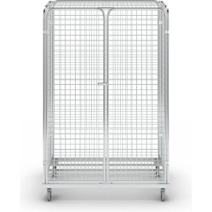 Steel roll container, LxW 1200 x 800 mm, closed on all sides, with 2 doors.