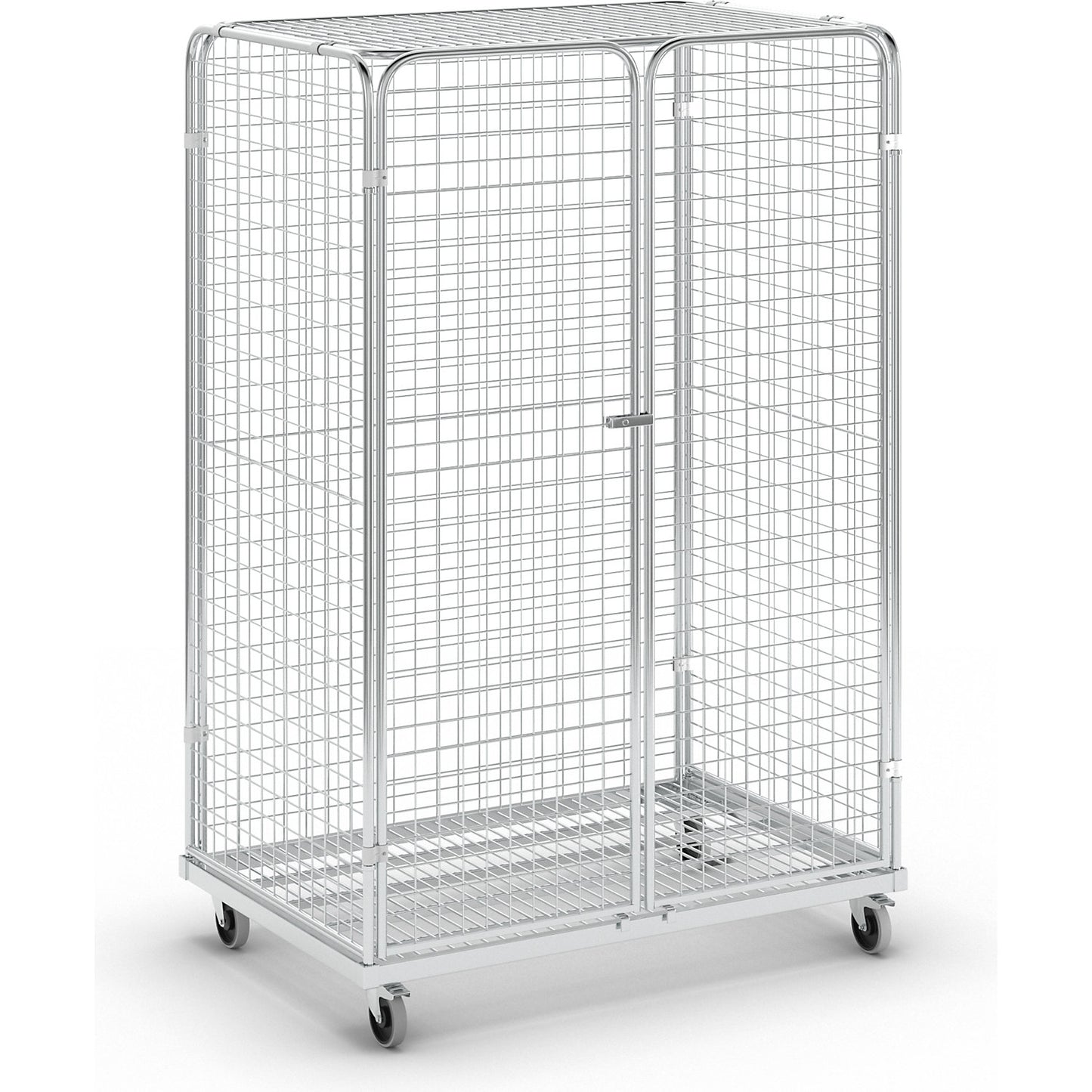 Steel roll container, LxW 1200 x 800 mm, closed on all sides, with 2 doors.