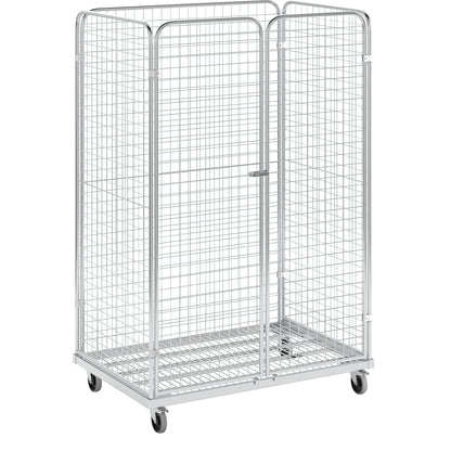 Steel roll container, LxW 1200 x 800 mm, 4-sided, with 2 doors.