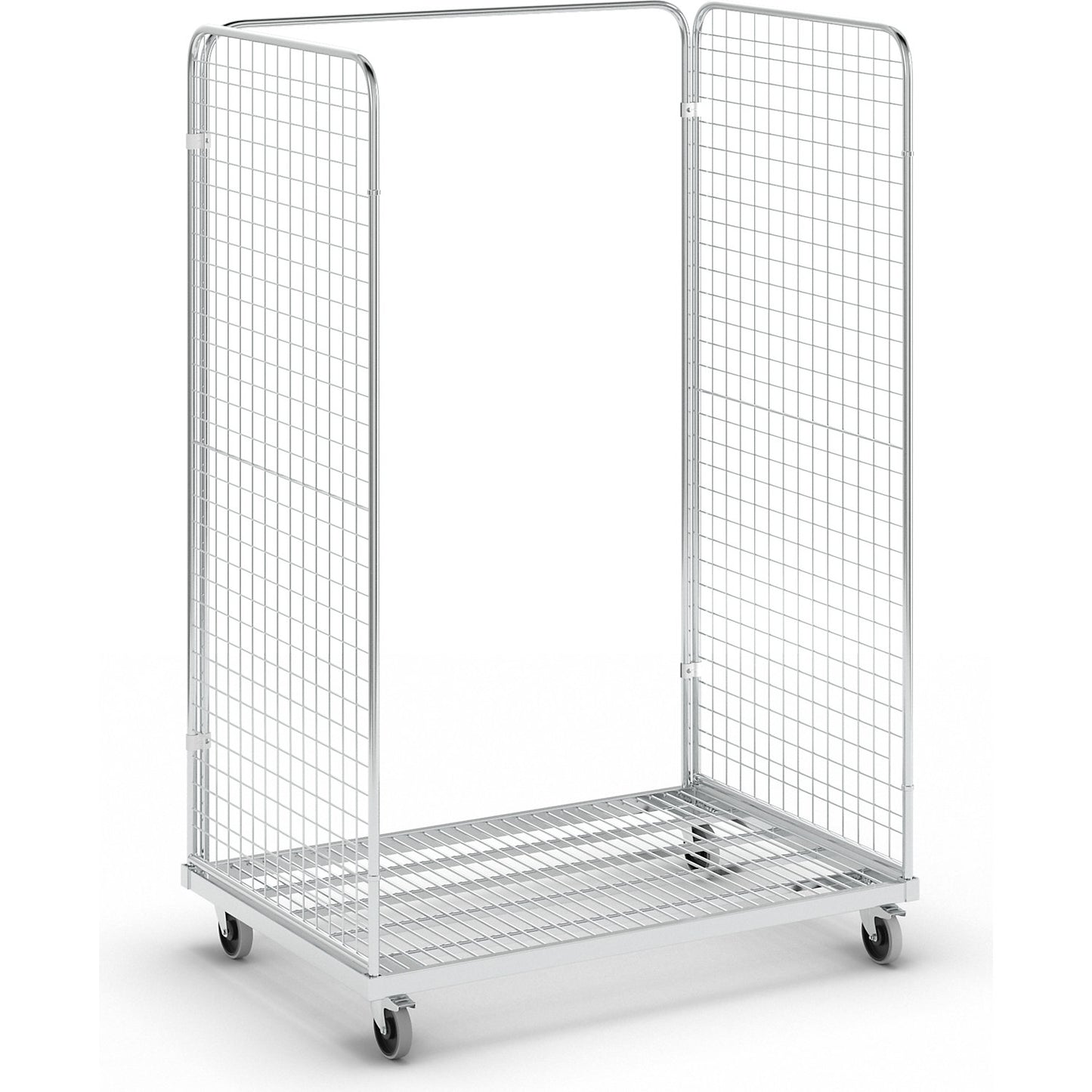 Steel roll container, LxW 1200 x 800 mm, 2-sided, with stabiliser bar.
