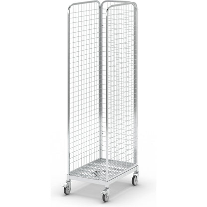 Steel roll container, LxW 640 x 460 mm, 3-sided, with rear panel.