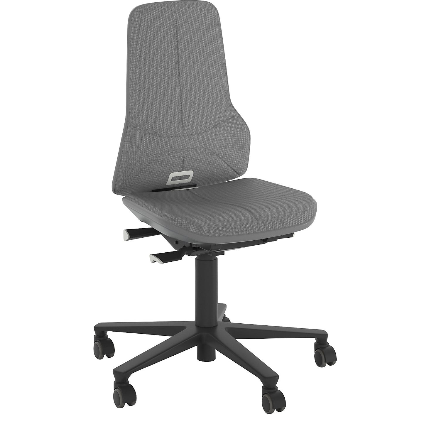 NEON industrial swivel chair, castors, synchronous mechanism, Supertec, grey bumper.