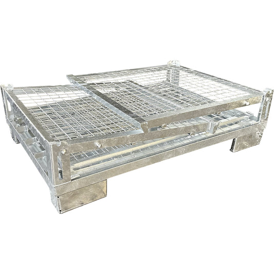 Euro stacking box, folding, LxW 1240 x 835 mm, max. load 1000 kg, zinc plated.