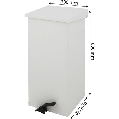 Waste collector with pedal, capacity 55 l, WxHxD 300 x 600 x 300 mm, white.