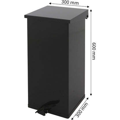 Waste collector with pedal, capacity 55 l, WxHxD 300 x 600 x 300 mm, black.